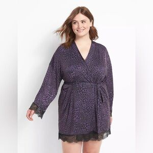 LANE BRYANT | Purple Animal Print Robe | Size 22/24